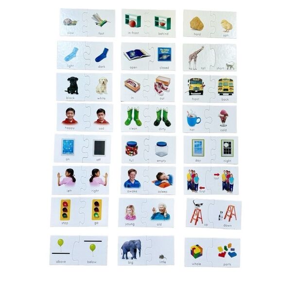 TREND Opposites Two-Sided Puzzle Set Toddler Kids Learning Matching Toy. - Picture 1 of 4